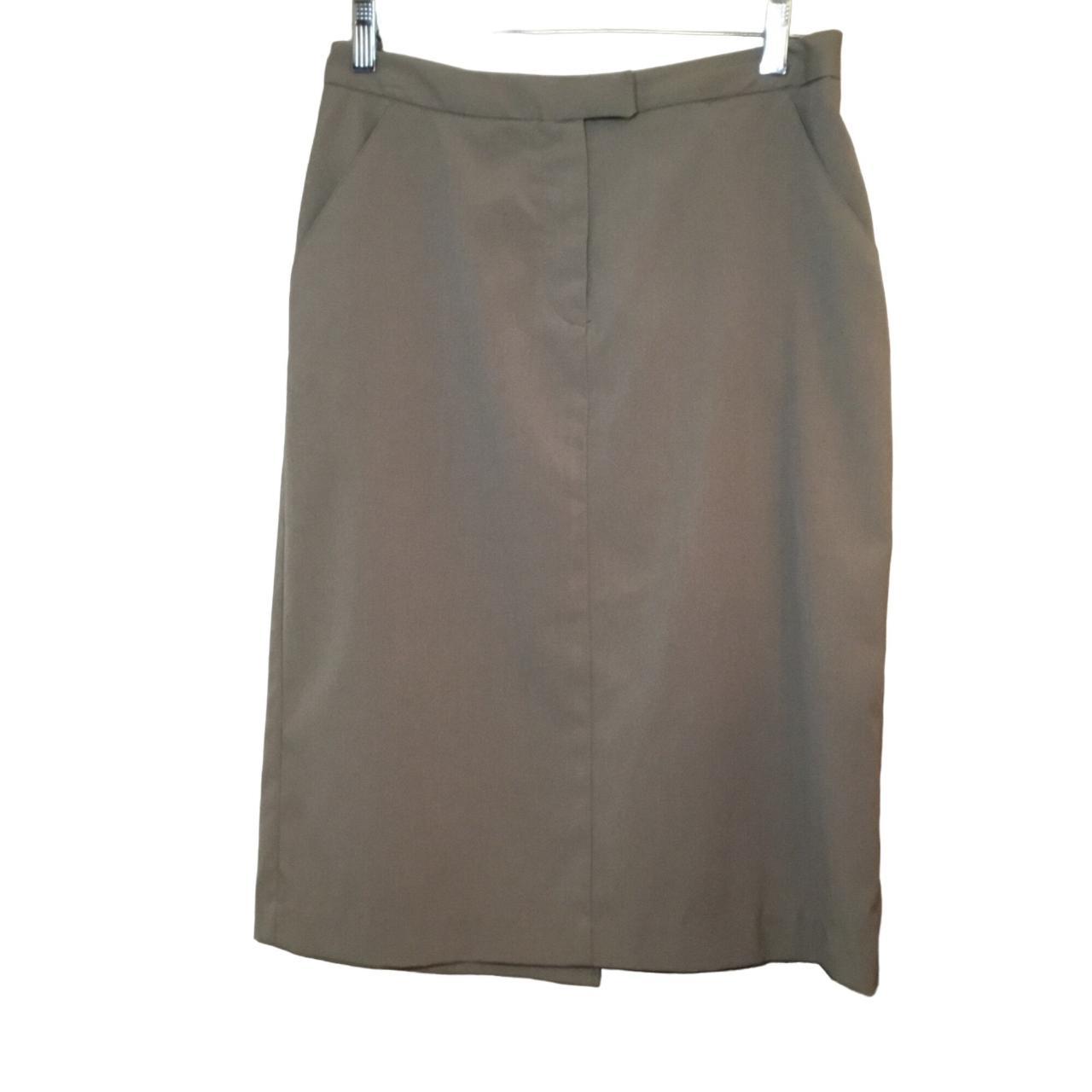 Vintage Basic A-line Skirt with Pockets and Belt... - Depop