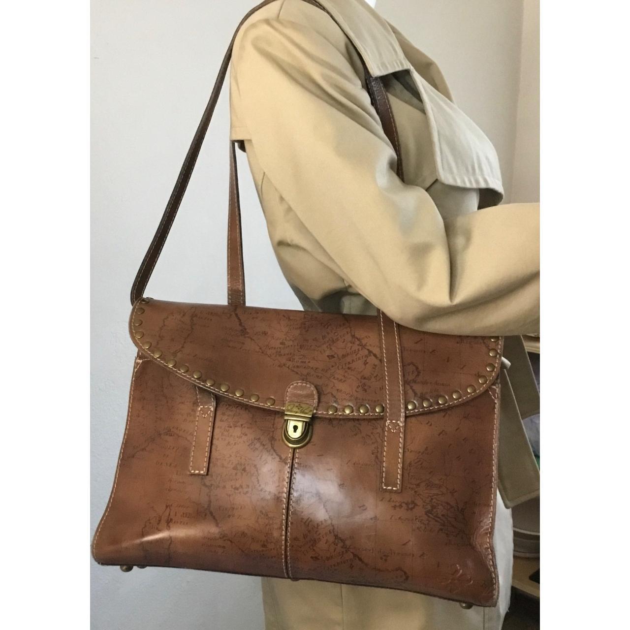 Patricia Nash Brown Leather Sachel Shoulder Handbag Depop   P0 