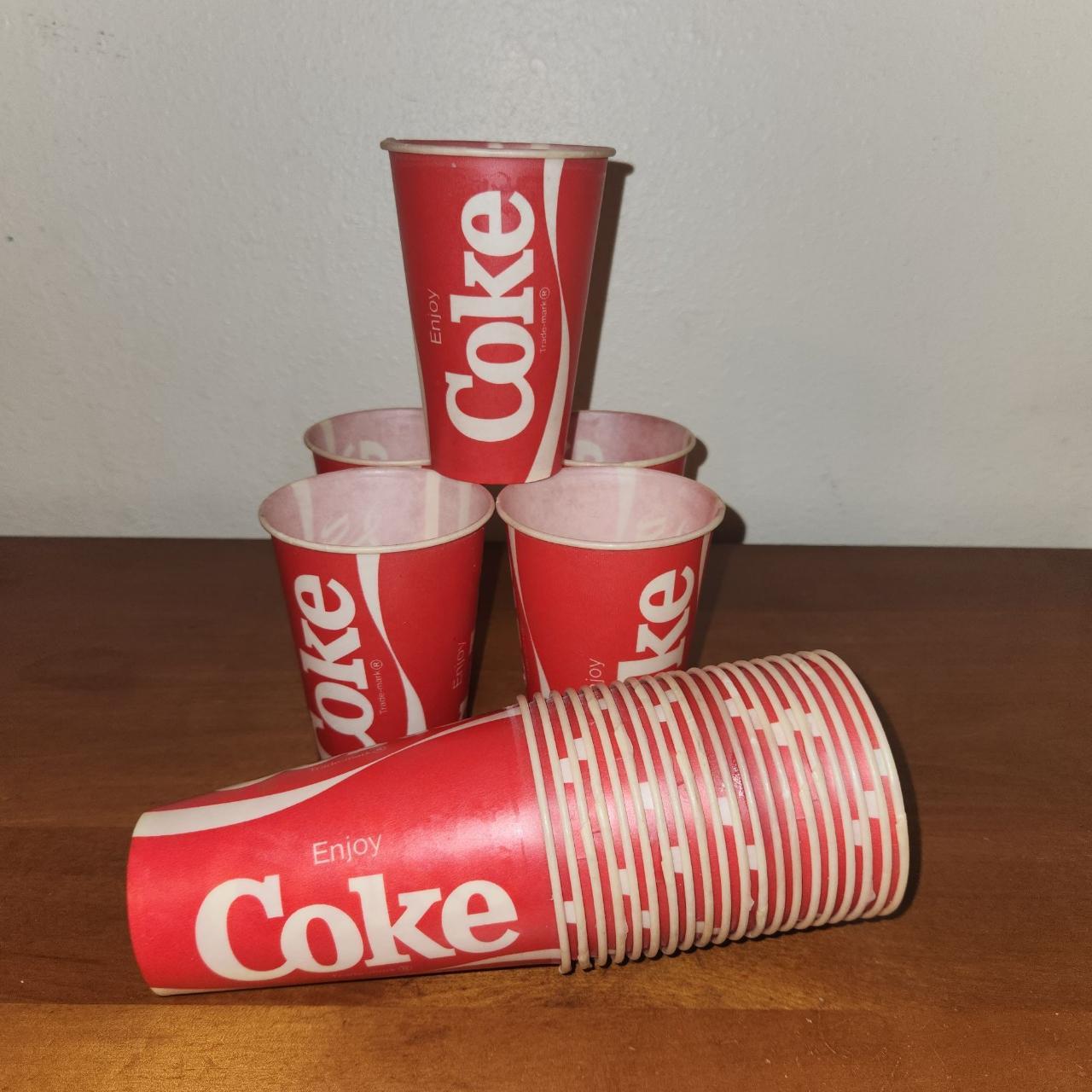 Vintage Wax Coca-Cola 9 oz. Paper Cups Set Of 25 Red... - Depop