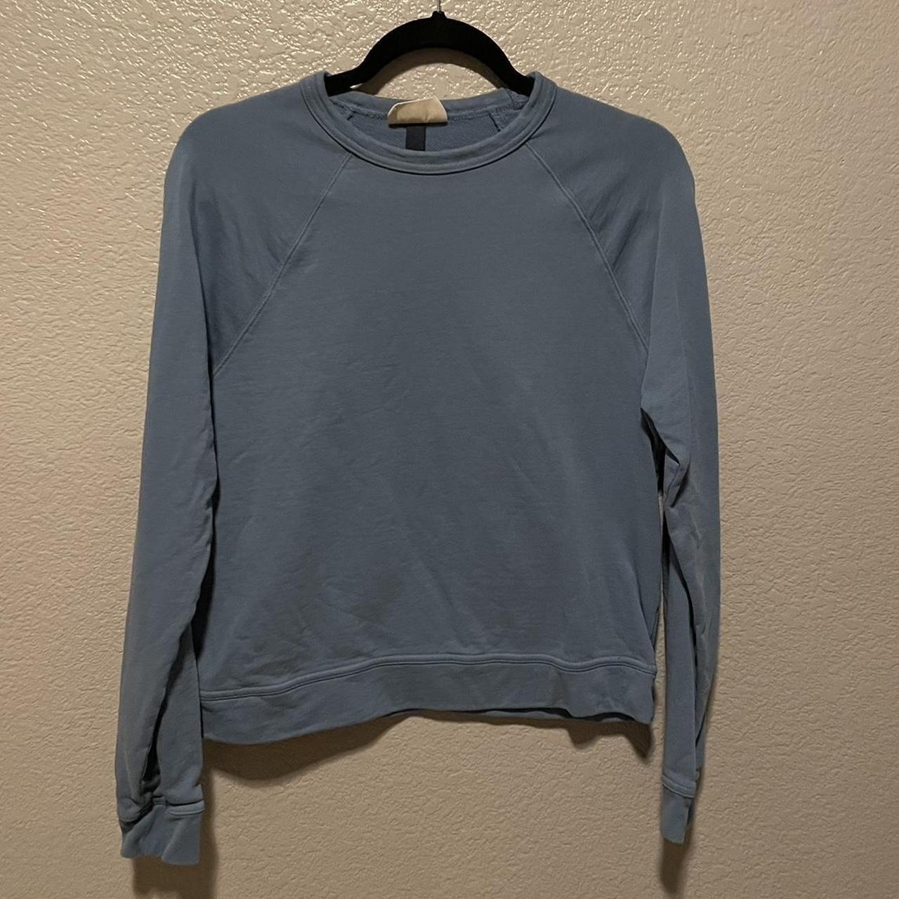 Blue Pullover Sweatshirt Size: XS Only worn - Depop