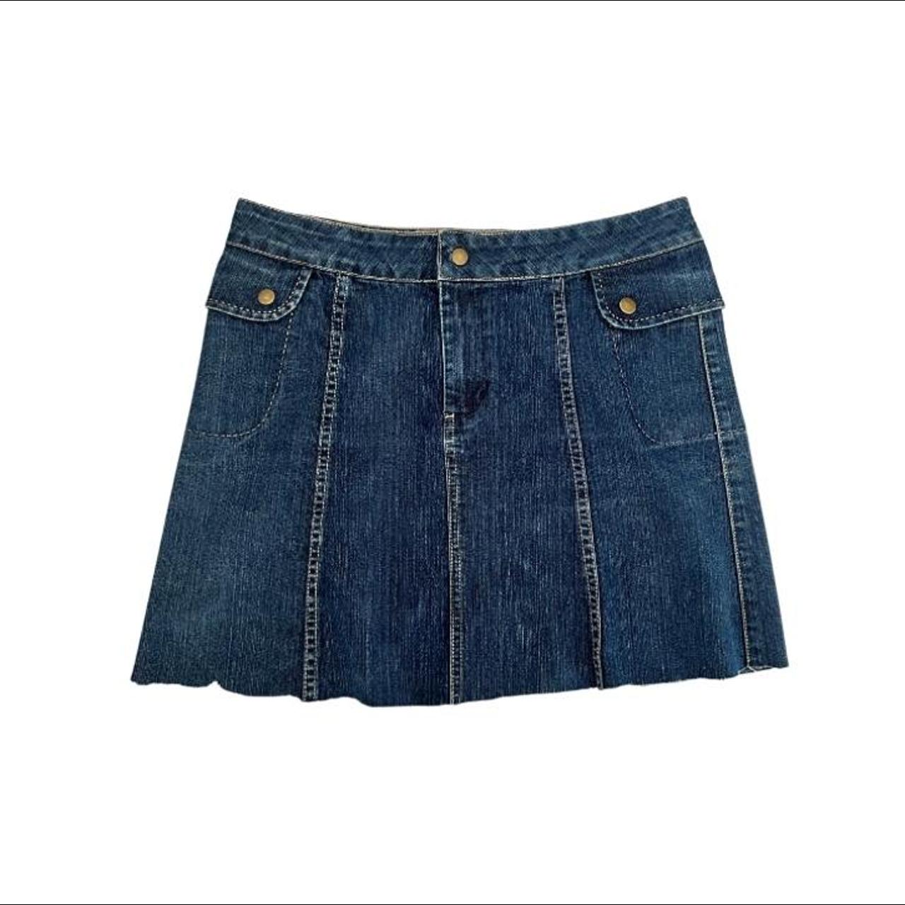 Vintage denim mini skirt Never worn | Would fit a... - Depop