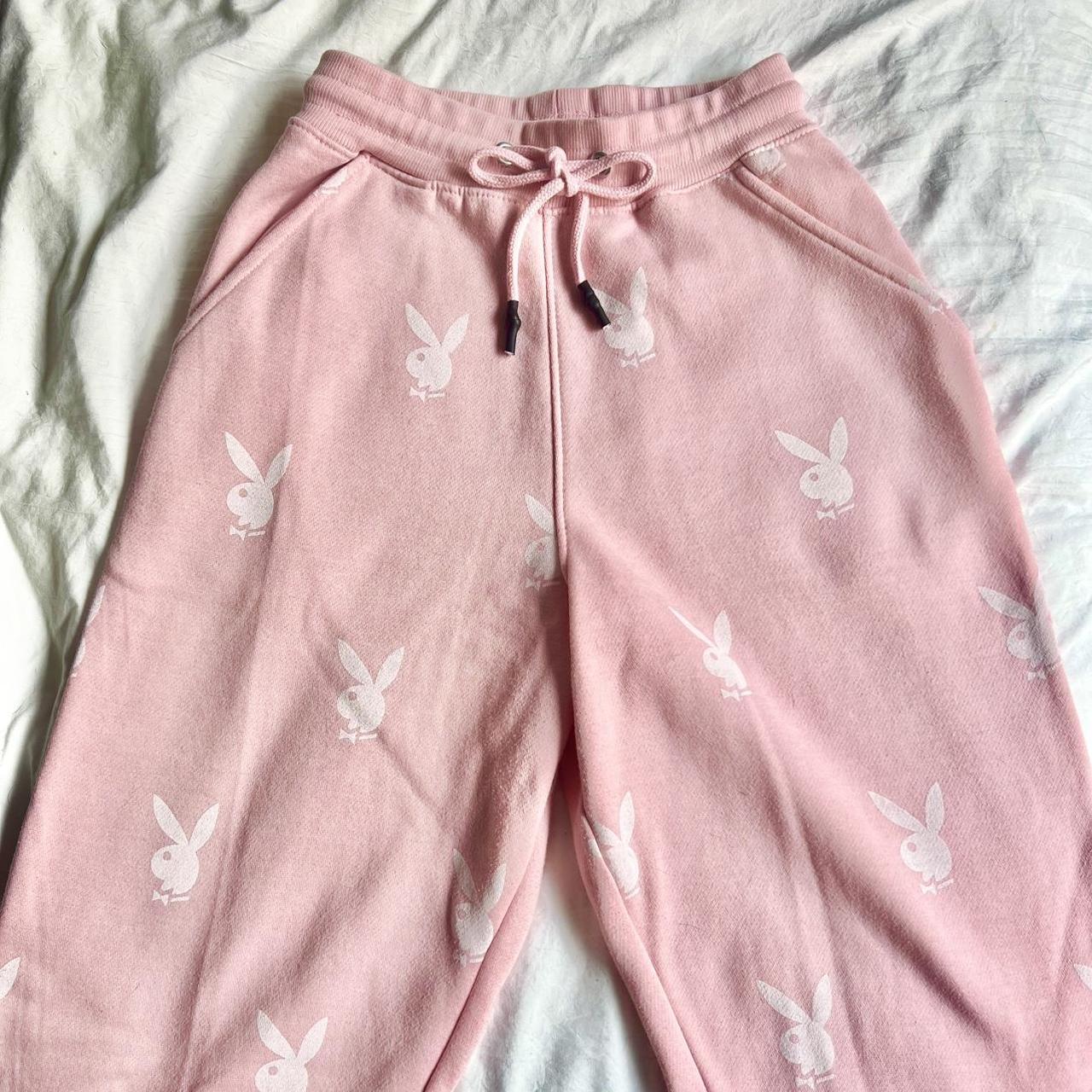 Pink playboy sweatpants Depop