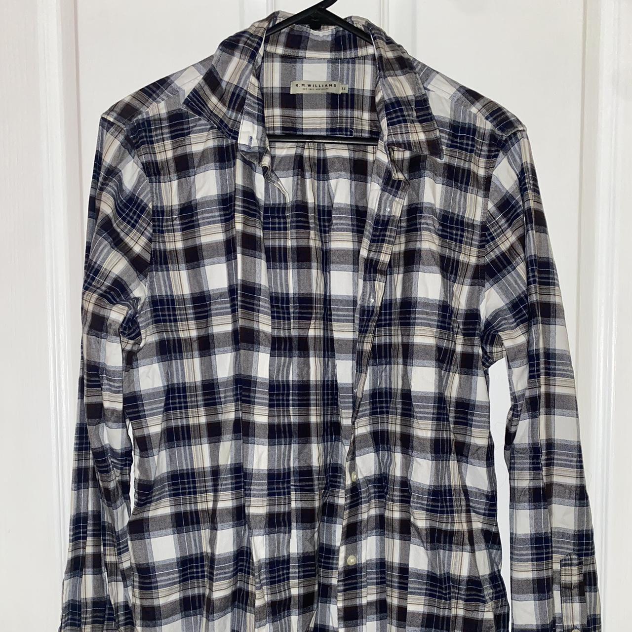 R.M.Williams checkered button up Size: 14 ... - Depop