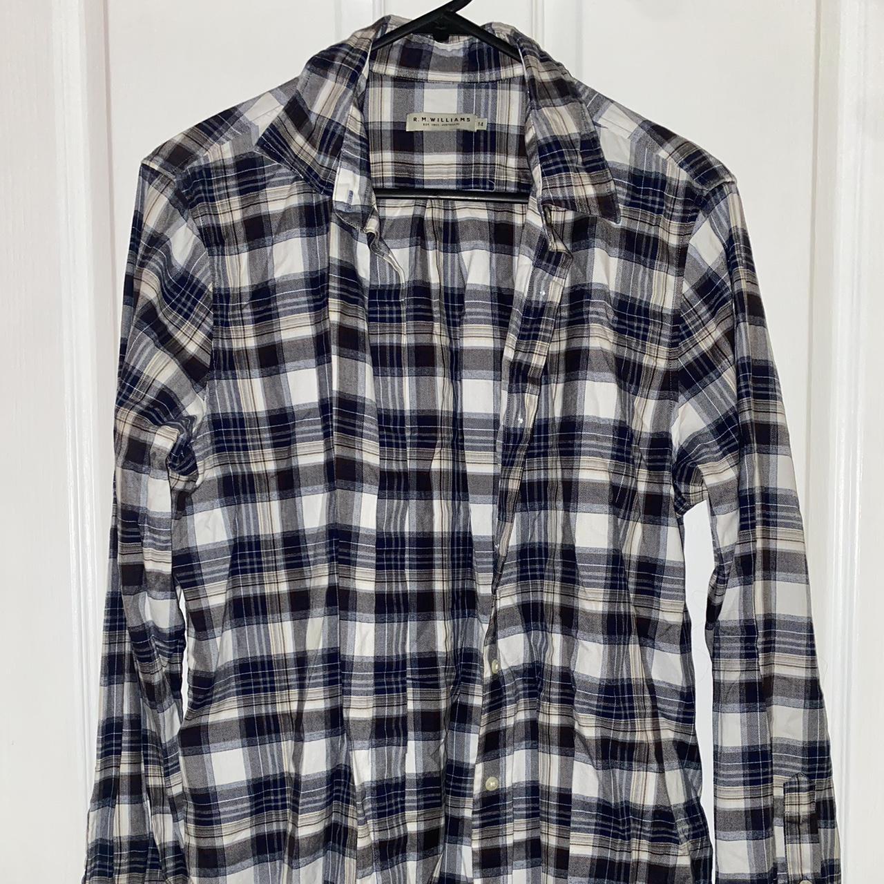 R.M.Williams checkered button up Size 14 Depop