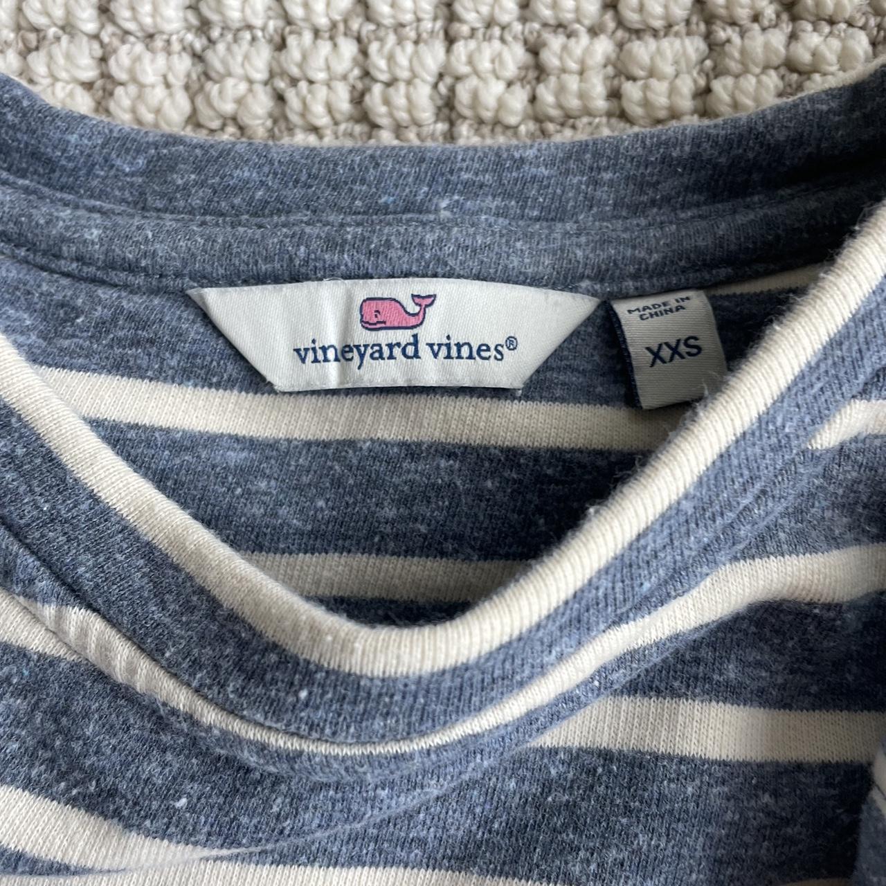 Vineyard Vines blue and white striped sweater... - Depop