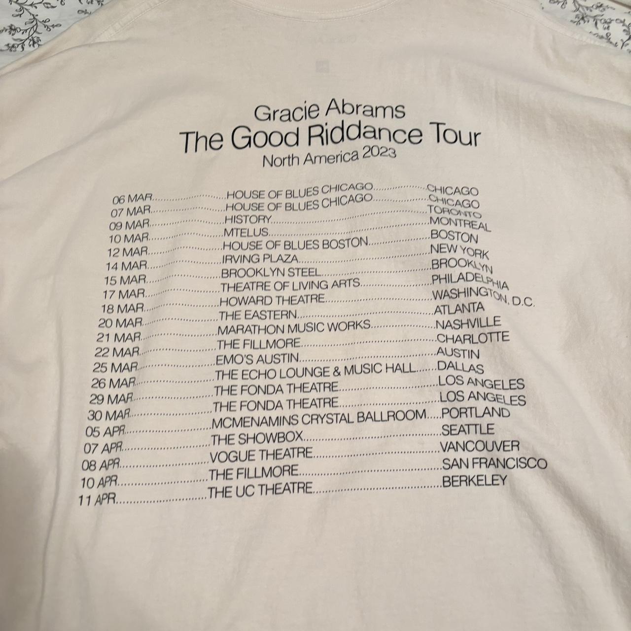 gracie abram’s good riddance official tour shirt - Depop