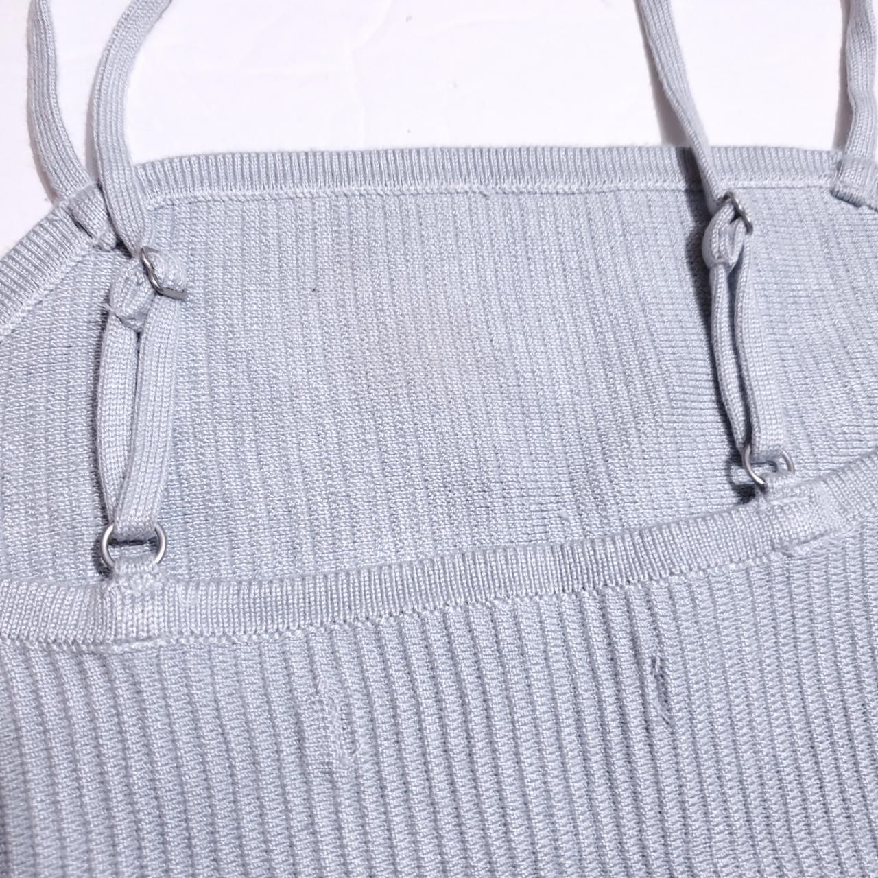 Women's Abercrombie & Fitch baby blue cropped ribbed... Depop