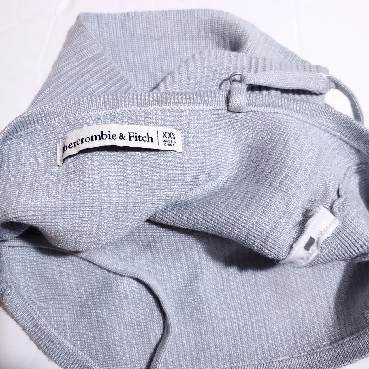 Women's Abercrombie & Fitch baby blue cropped ribbed... Depop