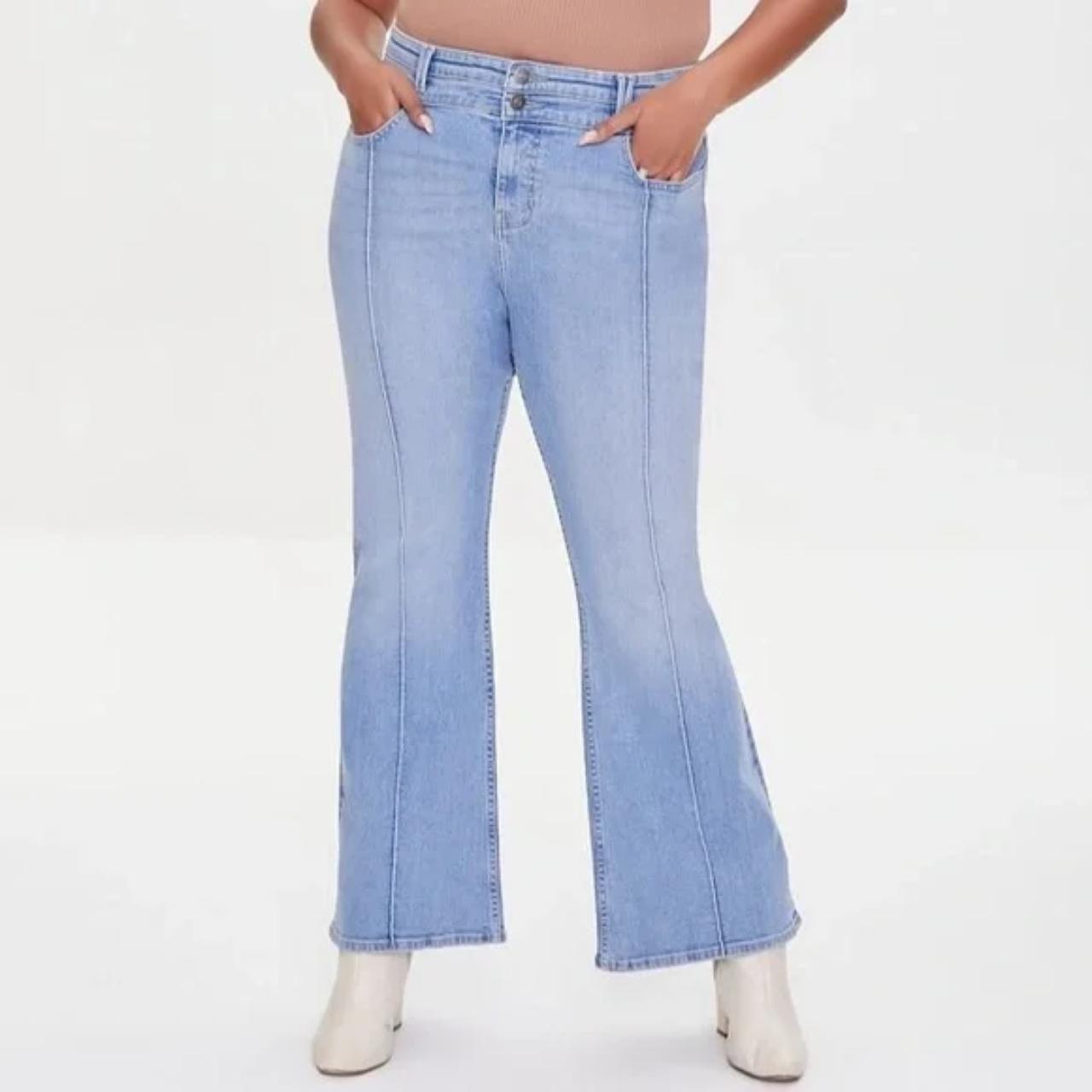 women-s-forever-21-premium-high-rise-slim-fit-flare-depop