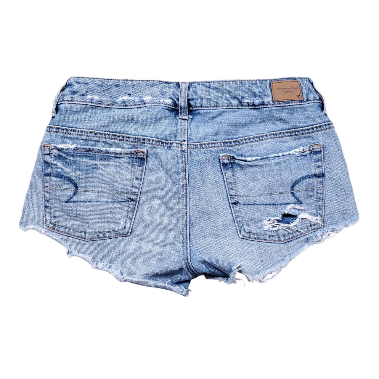 American Eagle low rise y2k style distressed shortie... - Depop