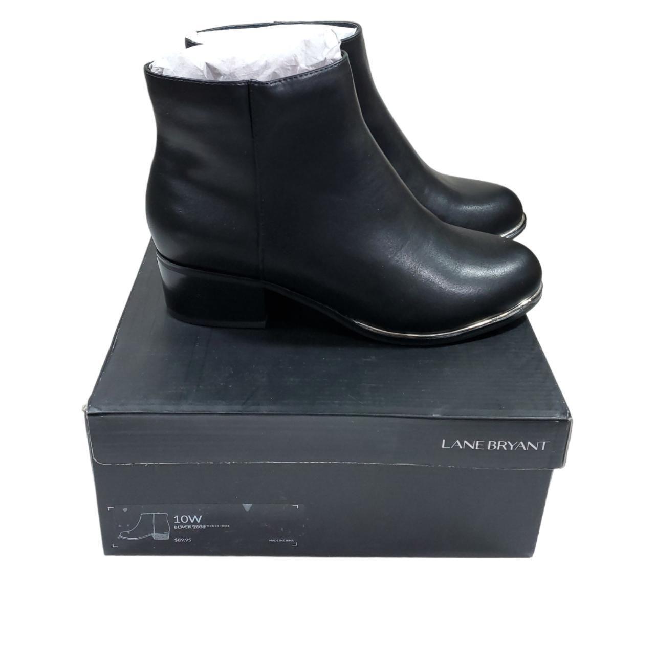 Lane Bryant black faux leather ankle boots or. Depop