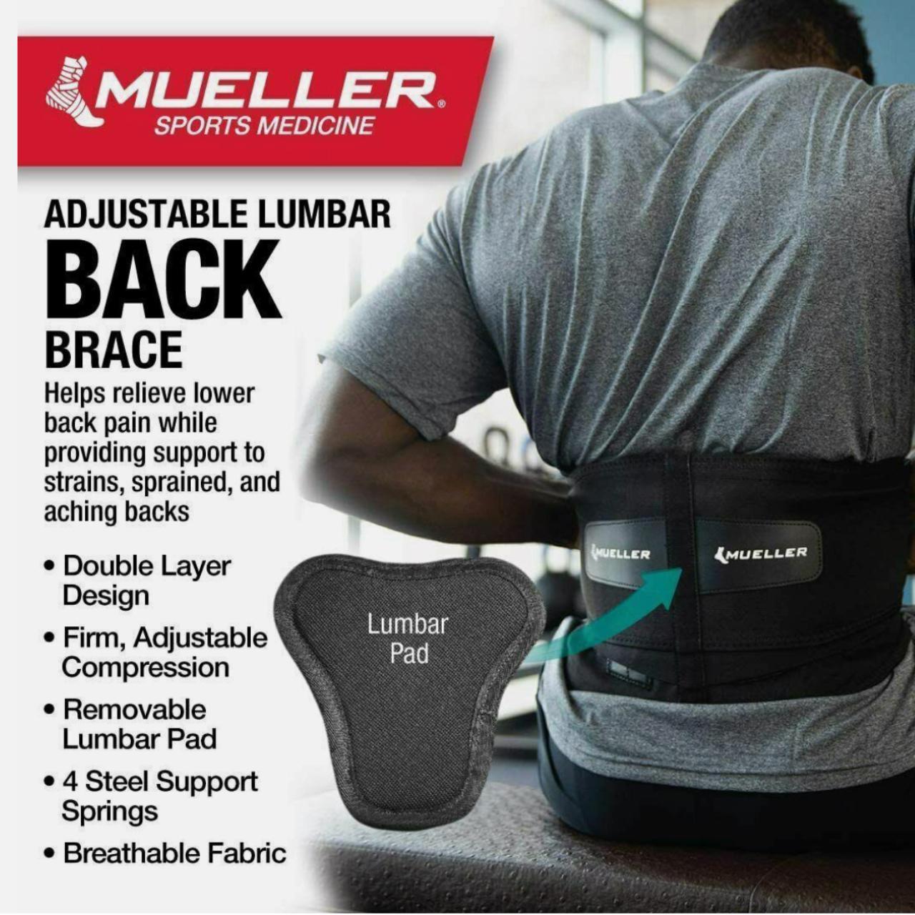 Mueller 255 Lumbar Support Back Belt Brace Removable - Depop