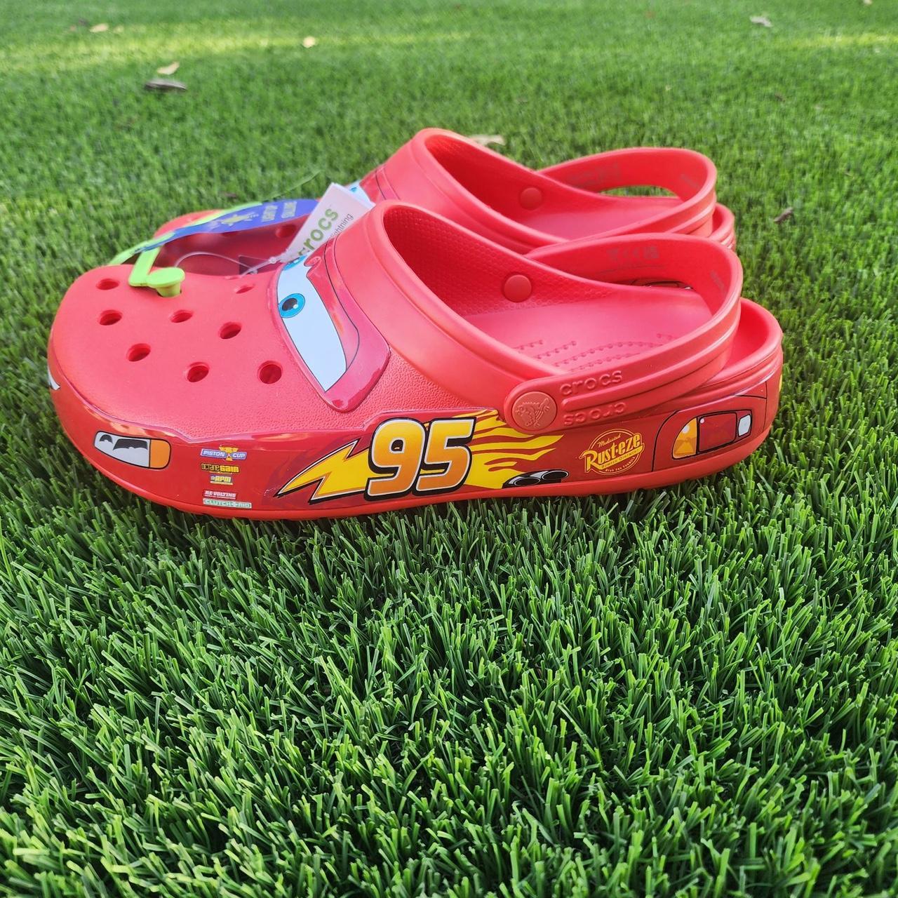 DISNEY PIXAR LIGHTNING McQueen Light Up Crocs Adult Size 11M