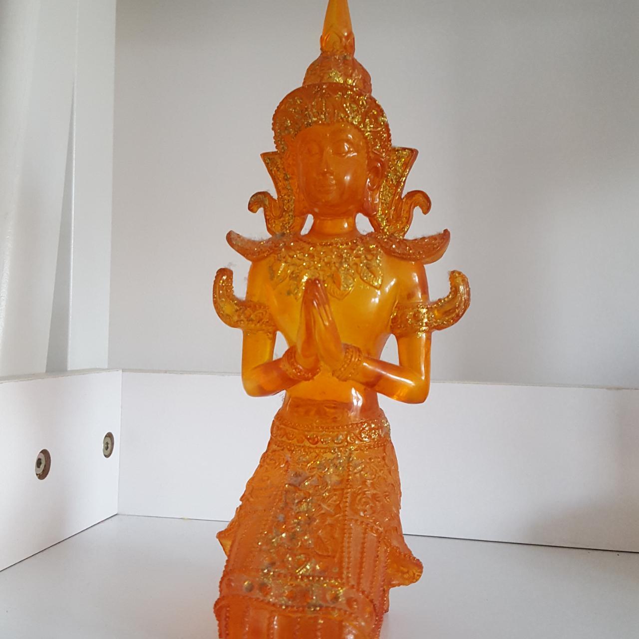 Vintage 1960's Orange Buddha Statue, Truly beautiful