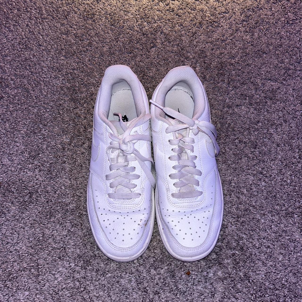 white nike air forces (has creases) #airforces... - Depop