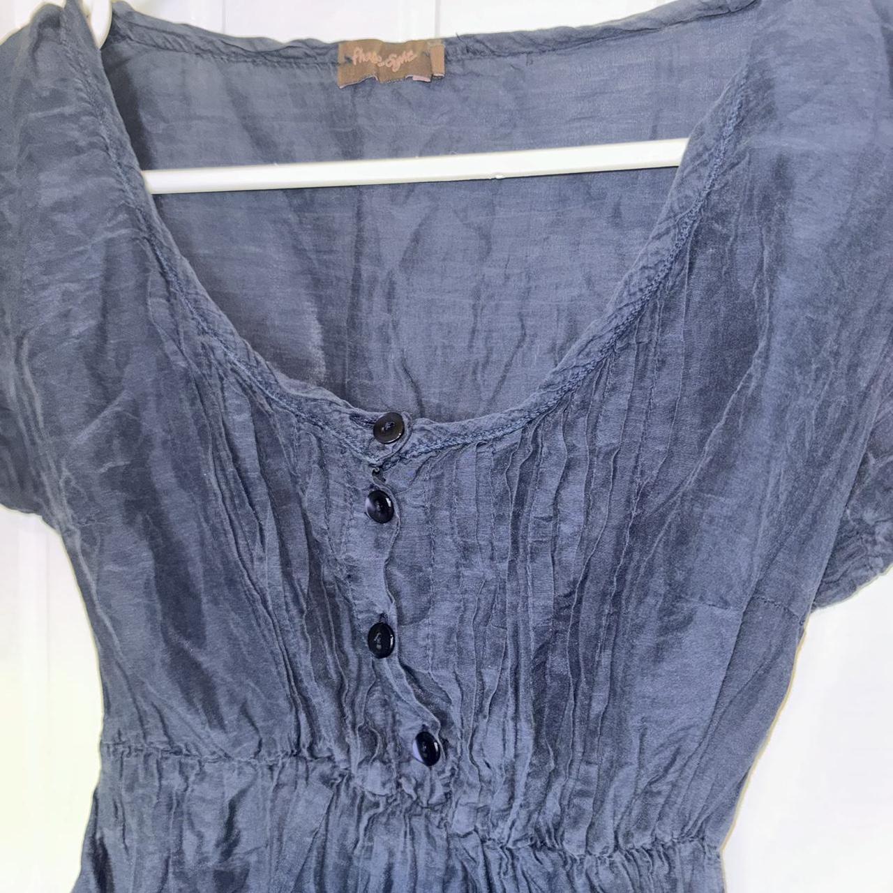 Vintage Navy blue baby doll top !! Beautiful blouse... - Depop
