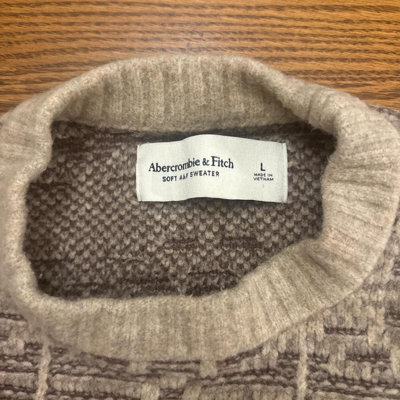 Abercrombie & Fitch Men's Sweater - Grey/Cream - … - image 3