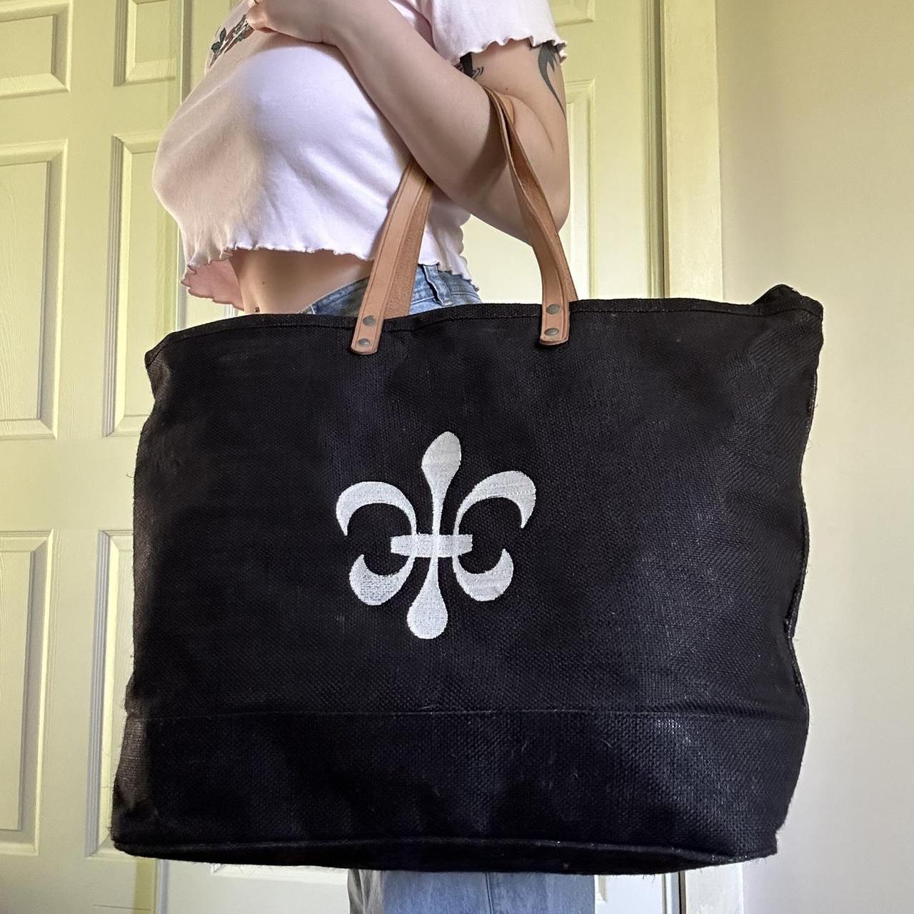 Black and White Fleur De Lis Tote Love this Depop