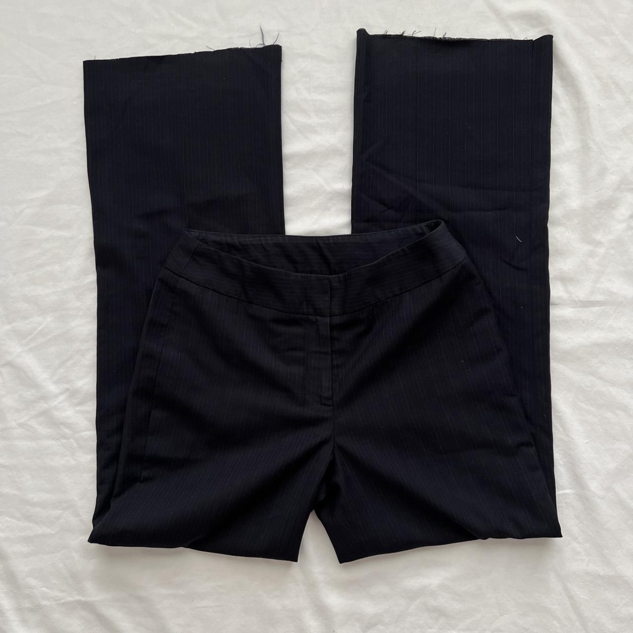 black pinstripe pants 💌 waist: 13 in , inseam: 29.5... - Depop