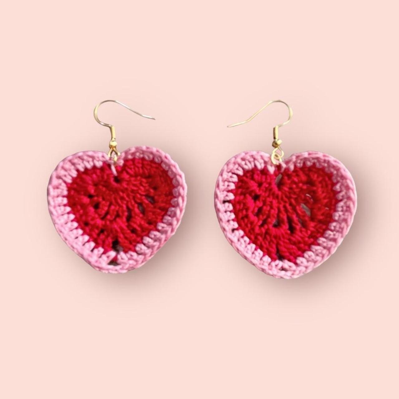 heart to heart” fish hook earrings -hypoallergenic - Depop