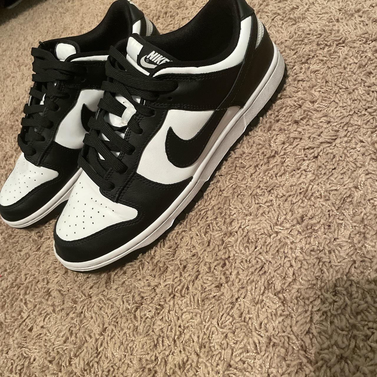 size 10 nike dunk pandas barely worn - Depop