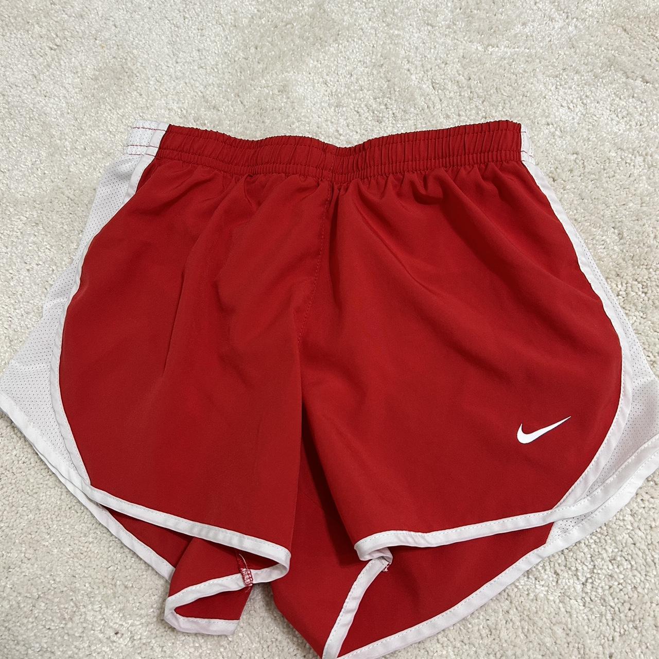 RED NIKE SHORTS great condition!! child medium... Depop