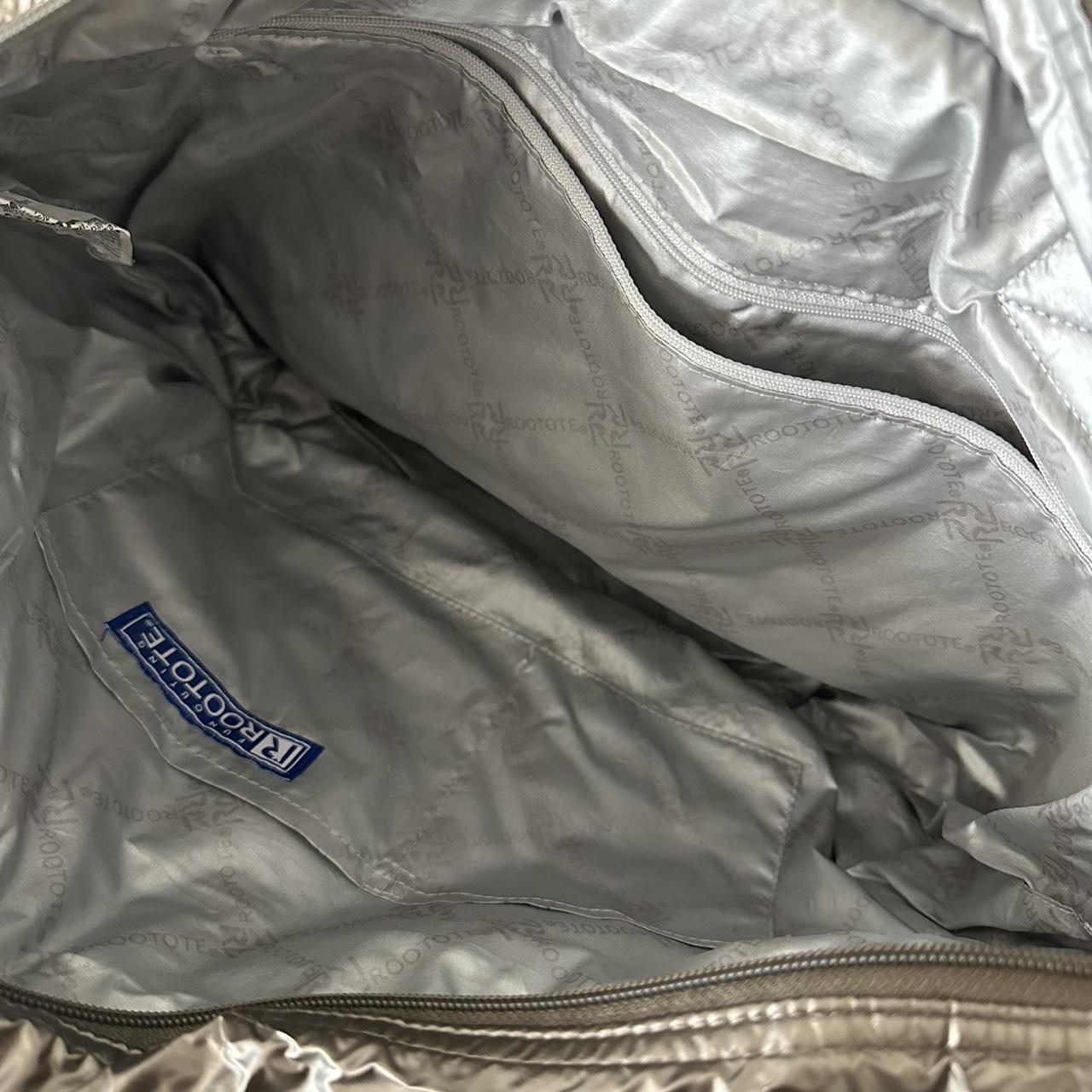 Silver puffer tote bag Very spacious Dm for... - Depop