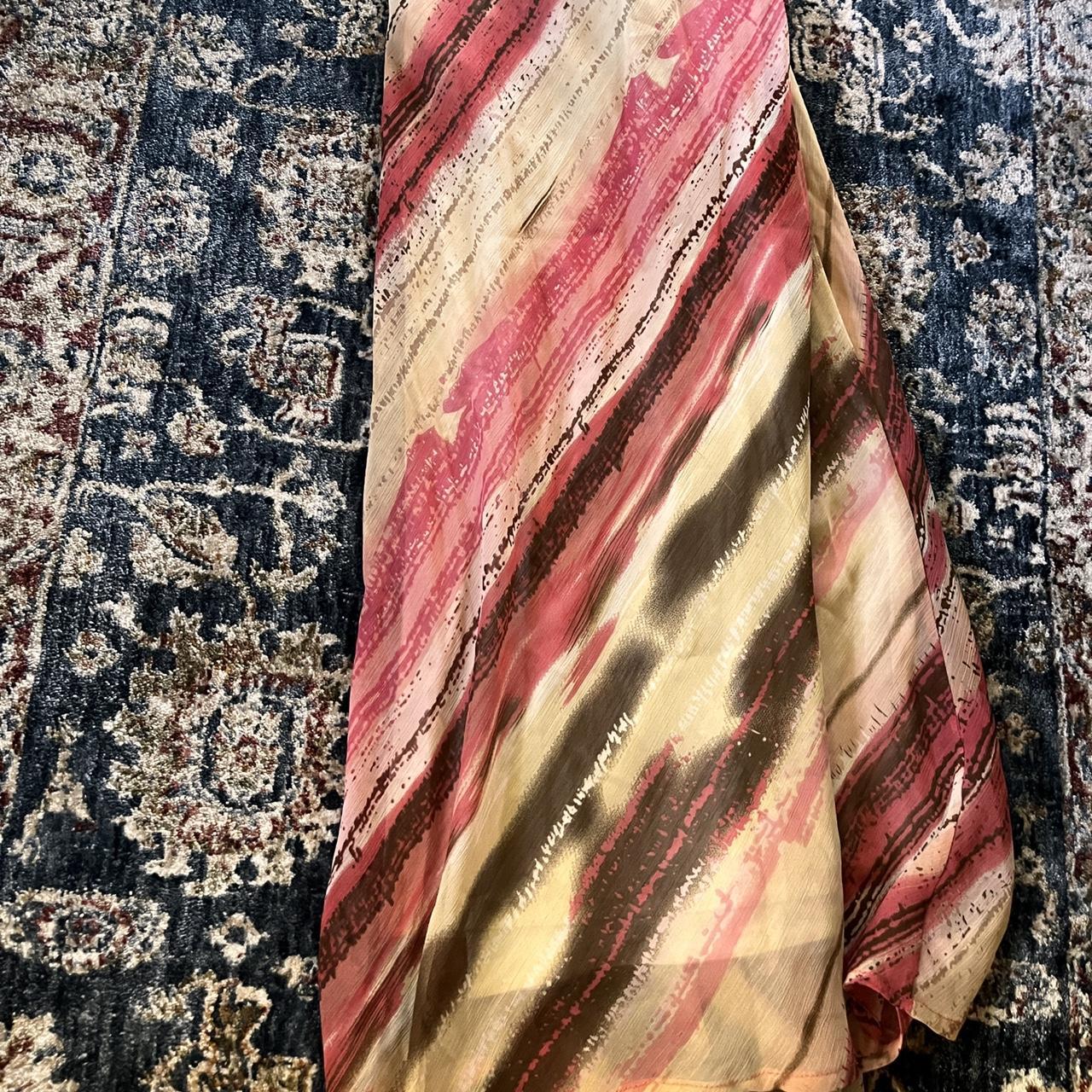 Notations Women's Pink and Brown Skirt Depop