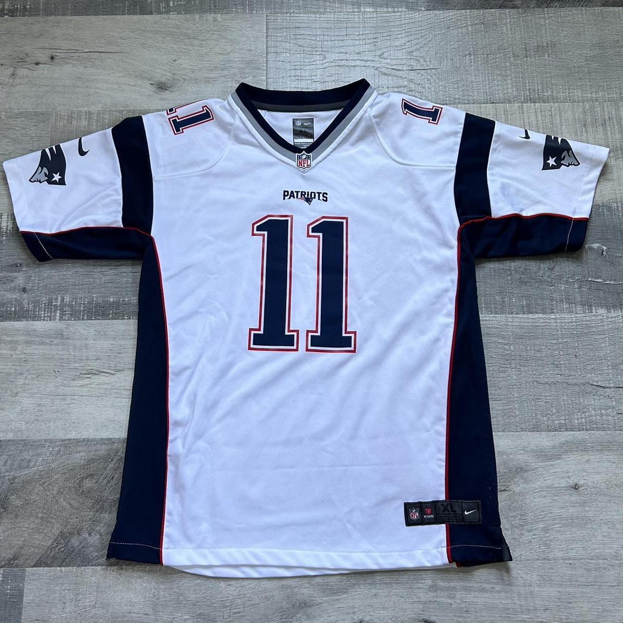 NFL New England Patriots 11 Julian Edelman Navy Blue Men Nike