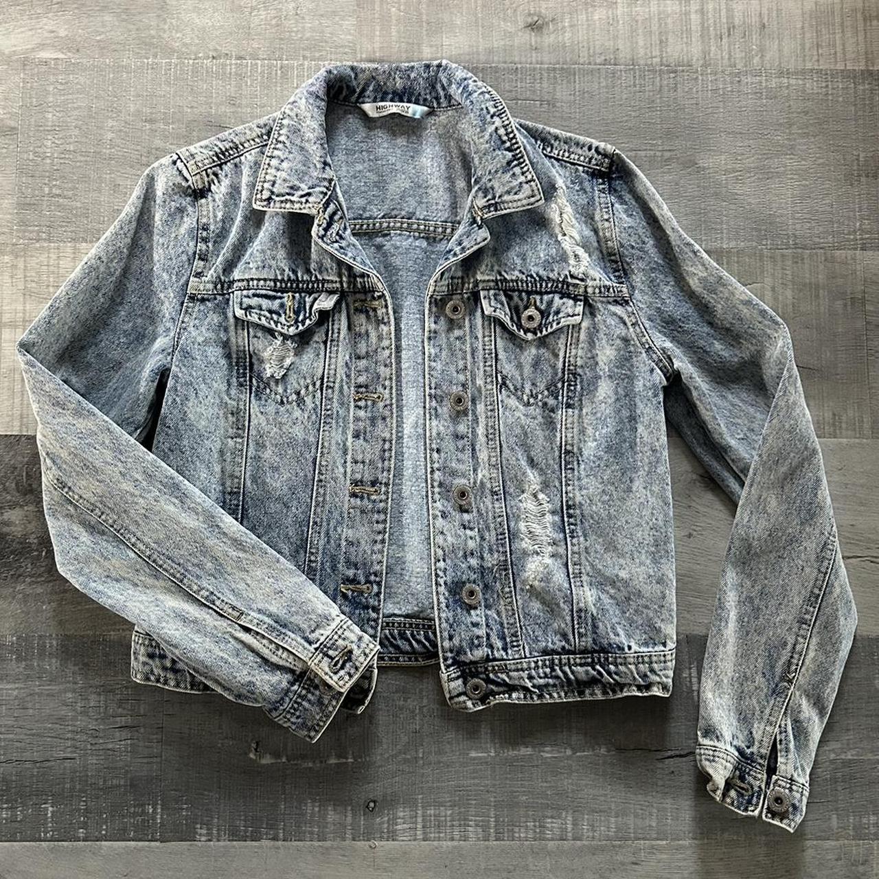 Highway Jeans distressed denim jacket. Women s size