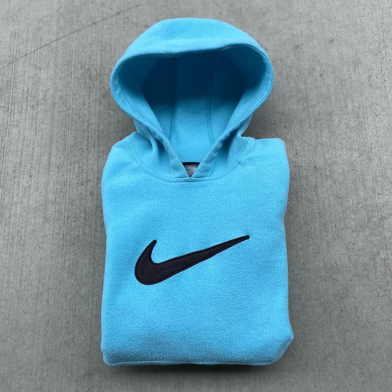 Vintage sky blue Nike center swoosh hoodie! Size... Depop