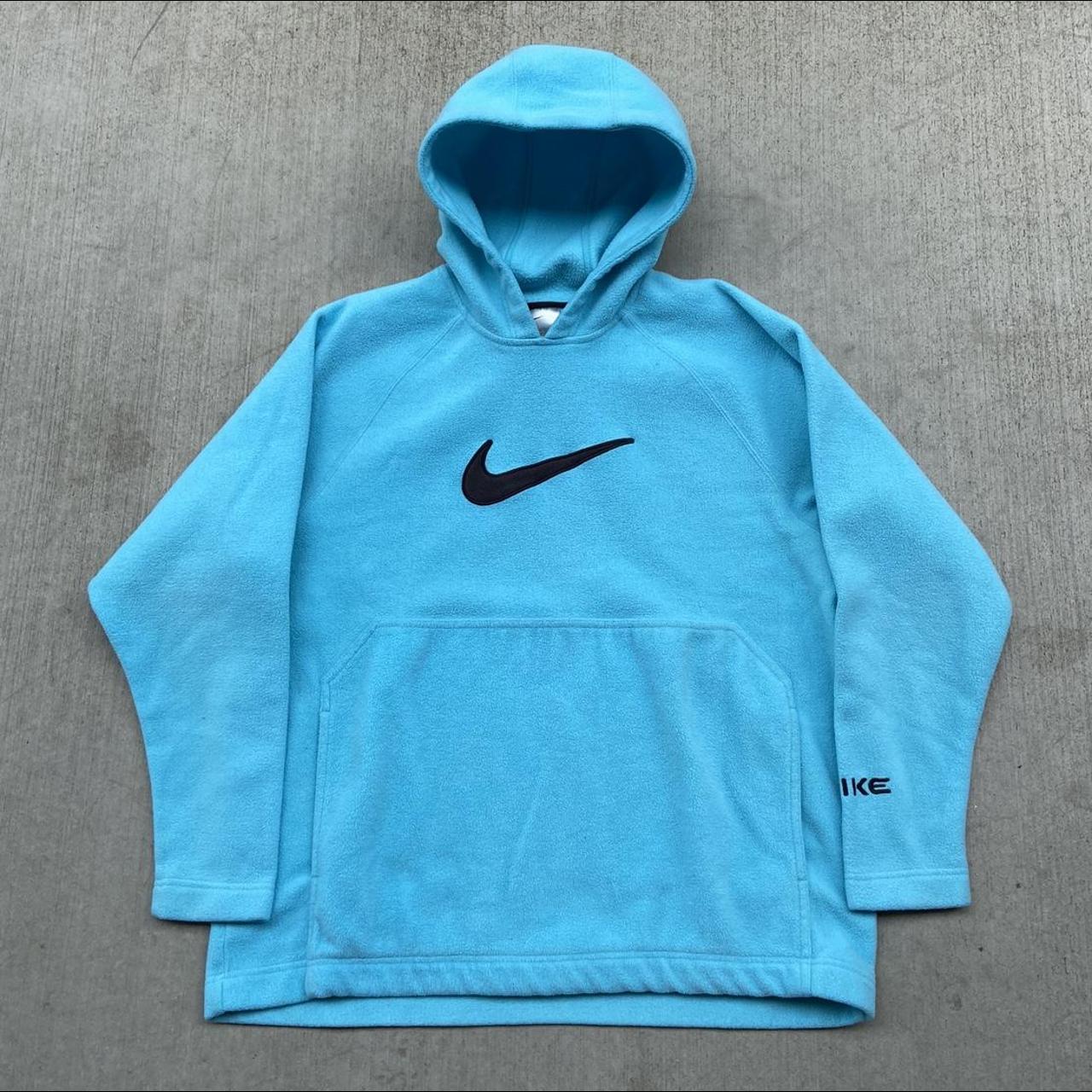 Vintage sky blue Nike center swoosh hoodie! Size... - Depop