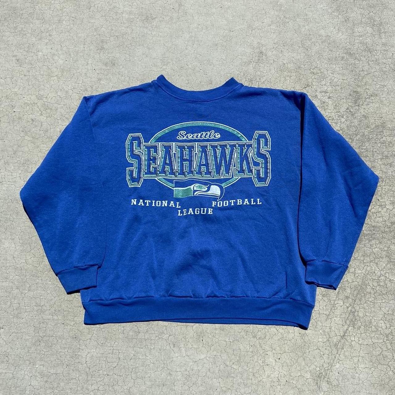 Vintage Seattle Seahawks sweatshirt. No size tag but - Depop