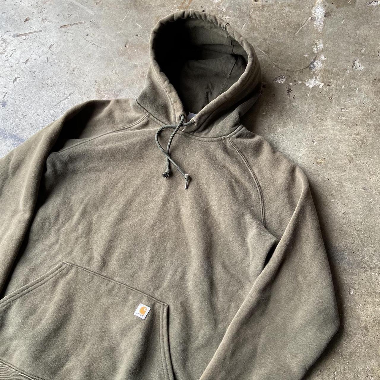 Moss green carhartt hoodie Clearance