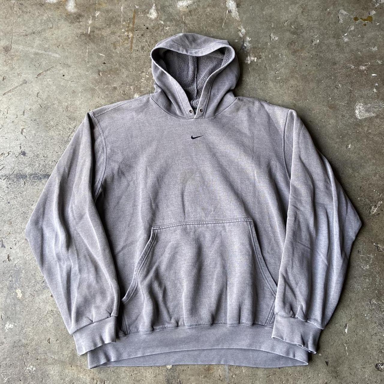 Vintage y2k grey Nike center swoosh hoodie! Size... - Depop