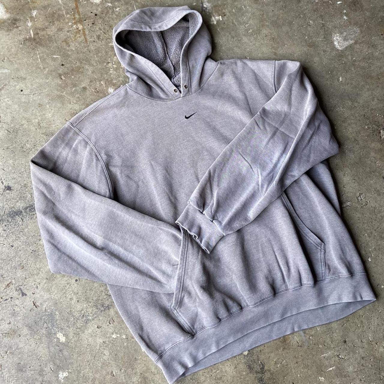 Vintage y2k grey Nike center swoosh hoodie! Size... - Depop