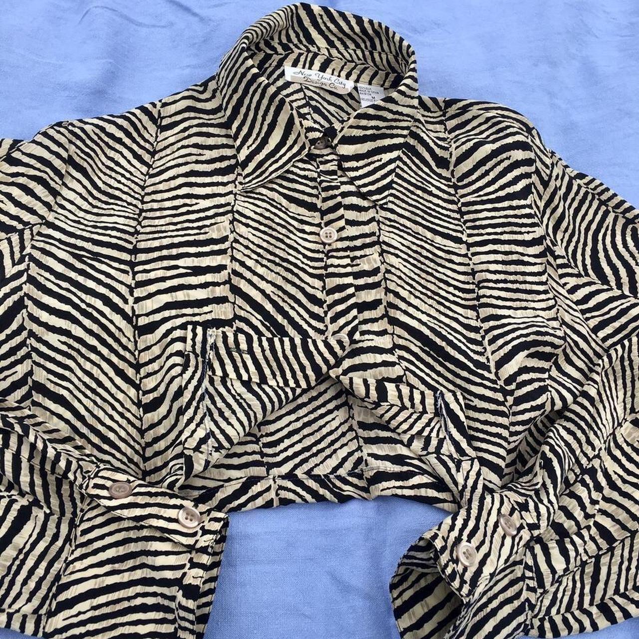 Silk Tiger Stripe Shirt Long sleeve button up I... - Depop