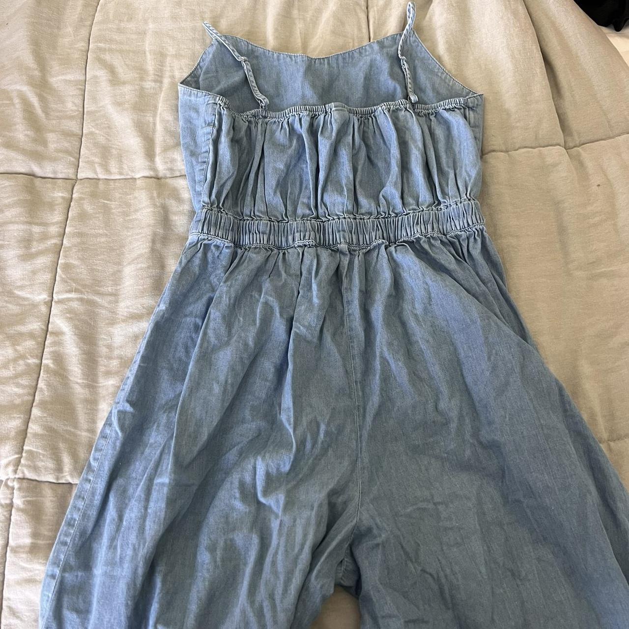 Cute denim romper! Says large but would definitely - Depop