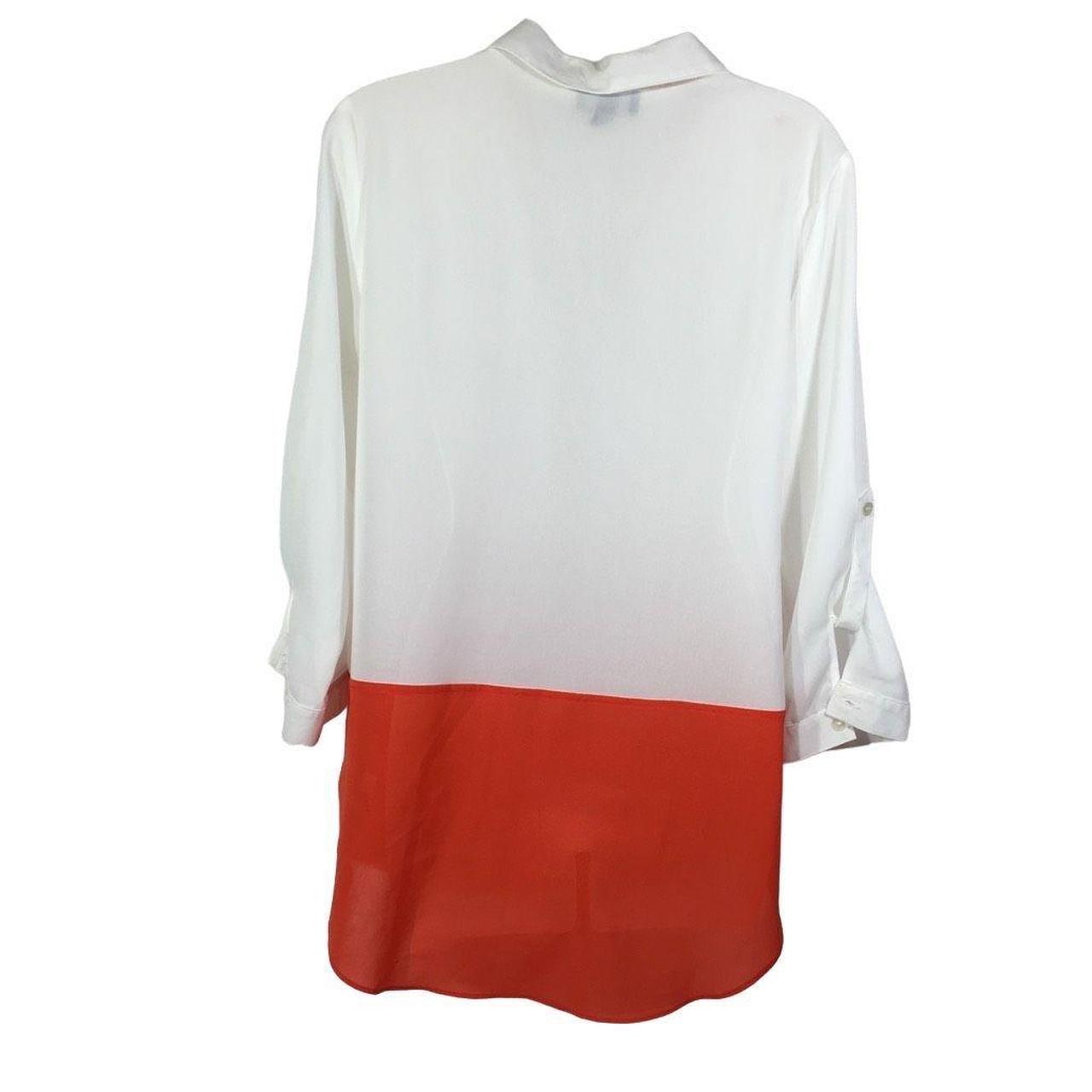 IZ Byer Women's White and Orange Blouse (3)