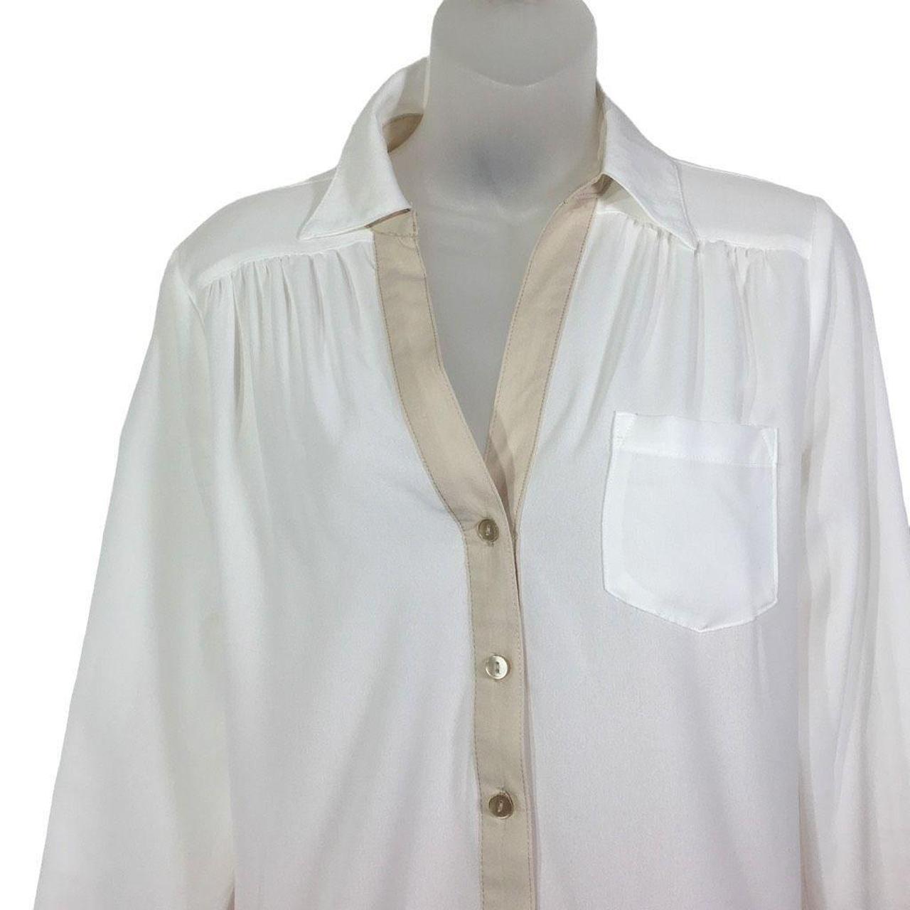 IZ Byer Women's White and Orange Blouse (2)