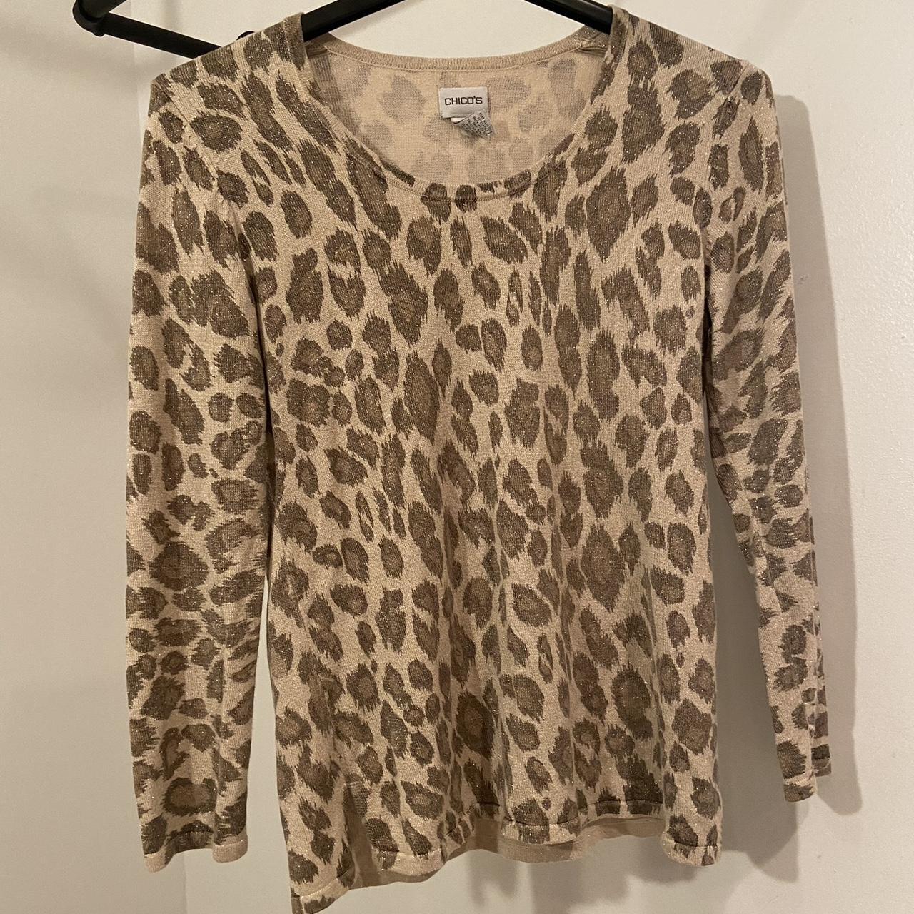 Chico's leopard print on sale sweater