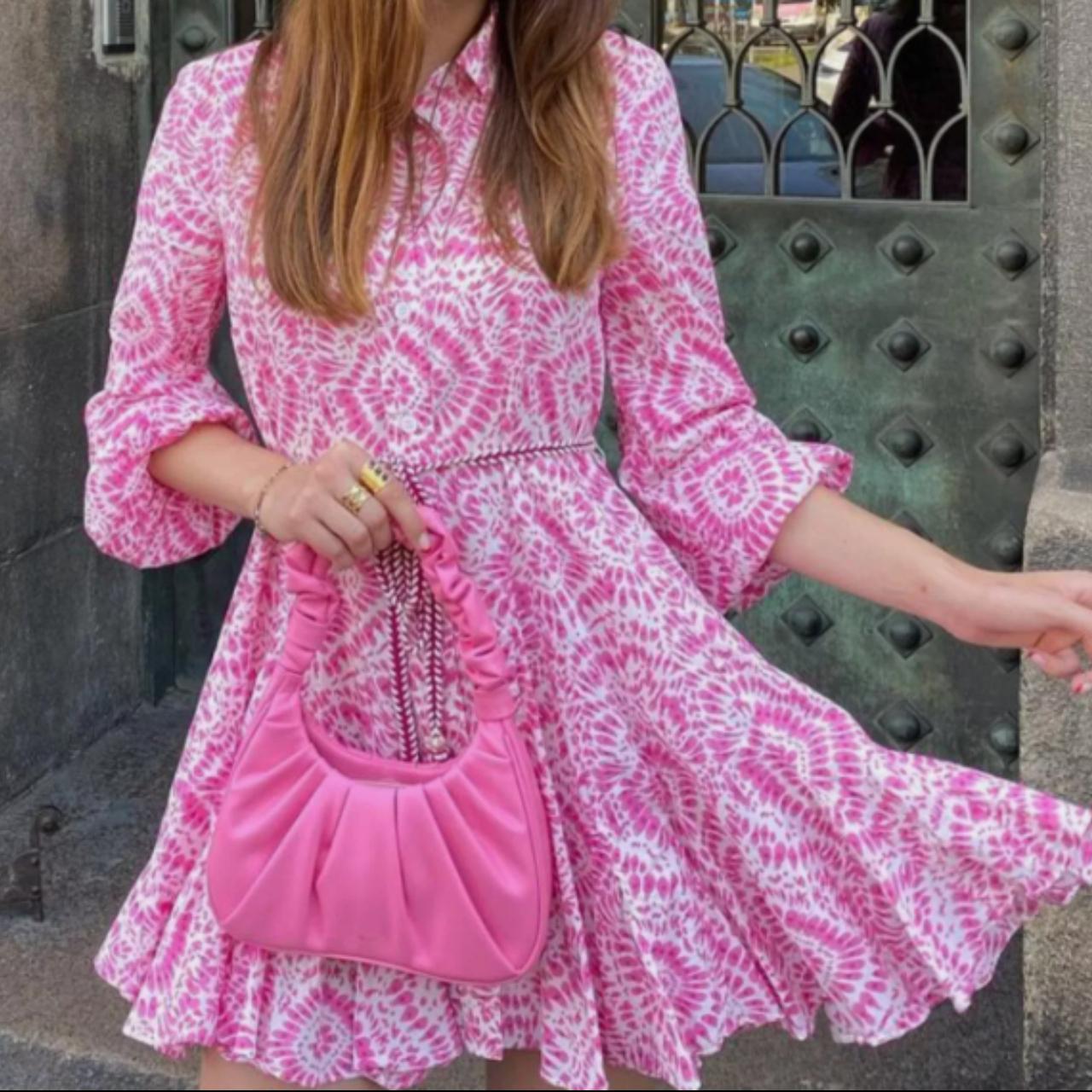 Pink shirt dress zara online