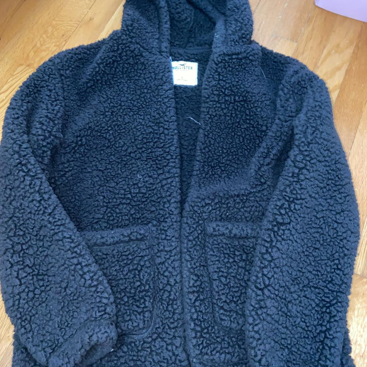 hollister fuzzy jacket, worn once #fuzzy... - Depop