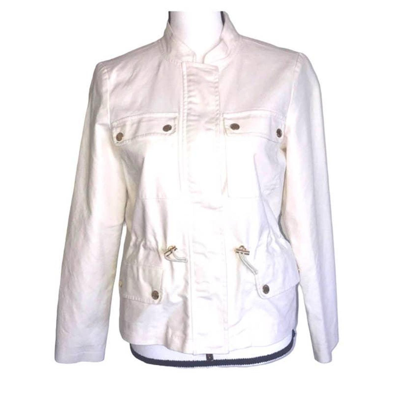 Michael kors white leather on sale jacket