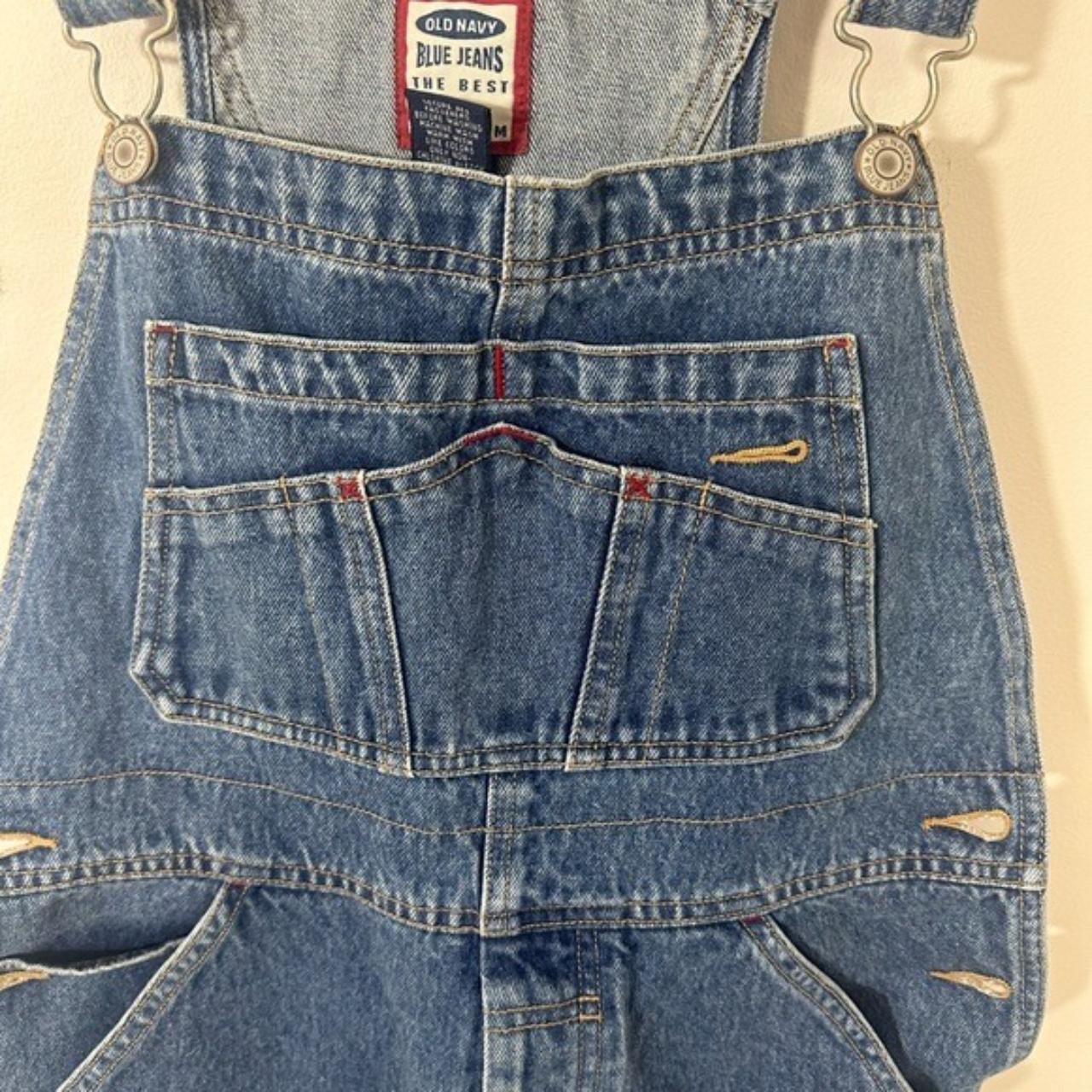 Vintage Old Navy Jeans Junior 14 Denim Bib Overalls... - Depop