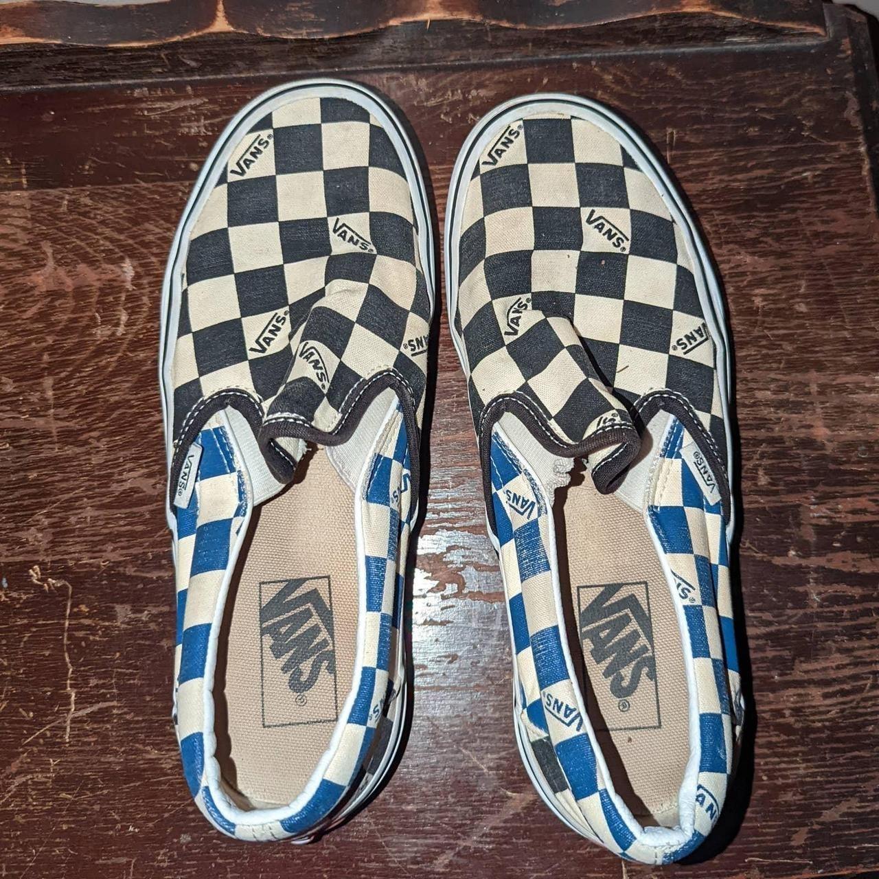 Blue checkered vans shoes online