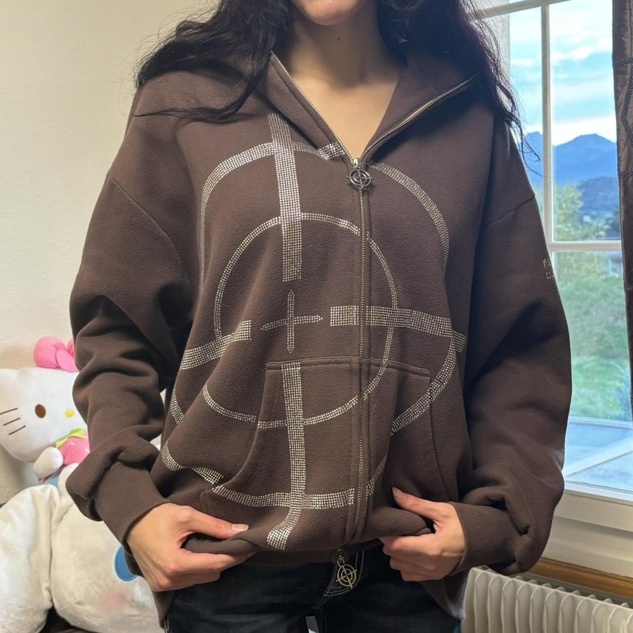 ✧.* named collective „mission“ rhinestone zip-up | Depop