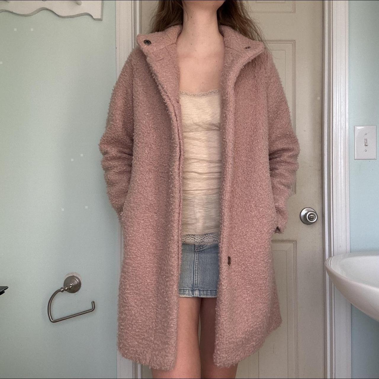 Mauve Long Fluffy Coat FREE Shipping no need to. Depop