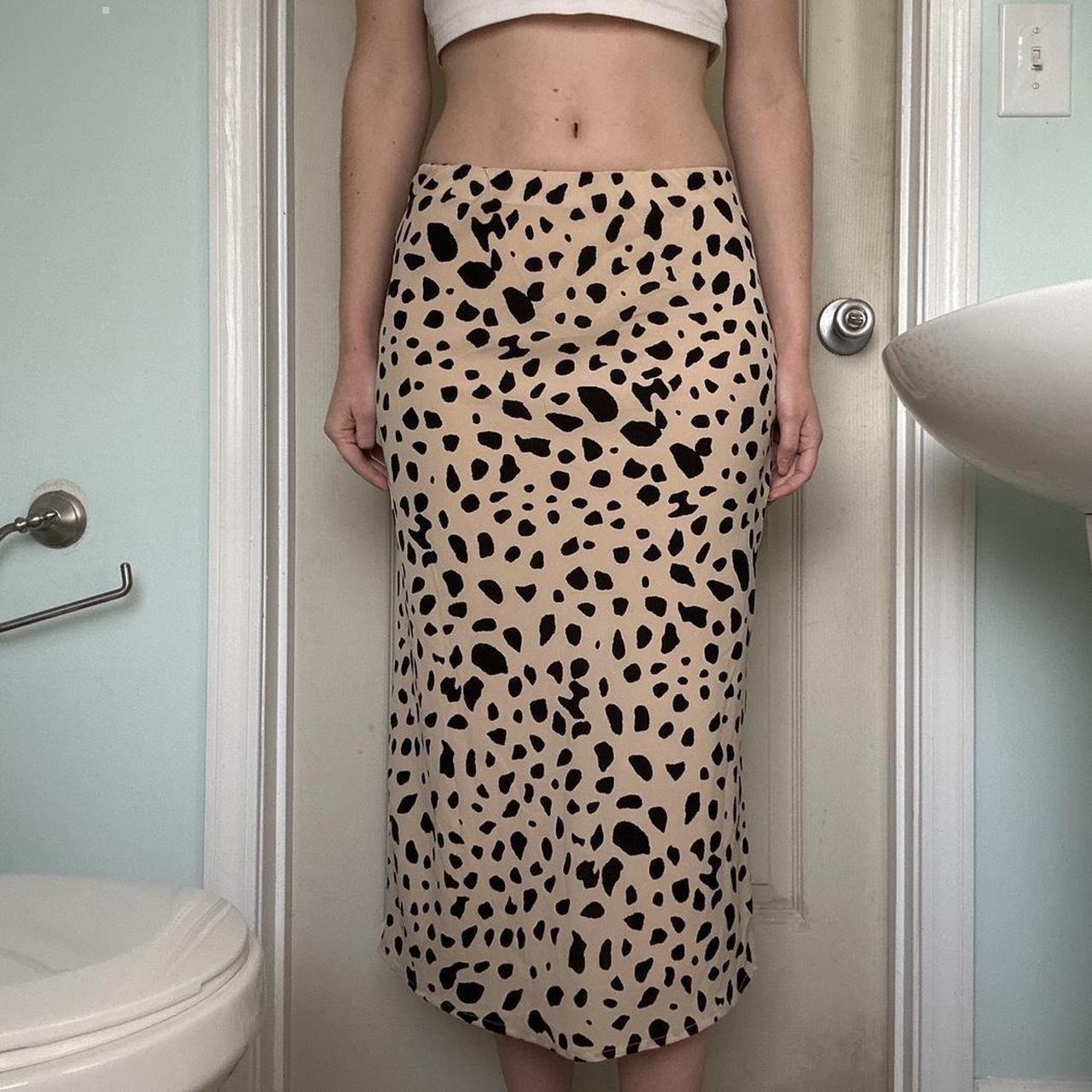 Preloved Women's Midi Skirt - Tan/Black - XS – Ta… - image 3