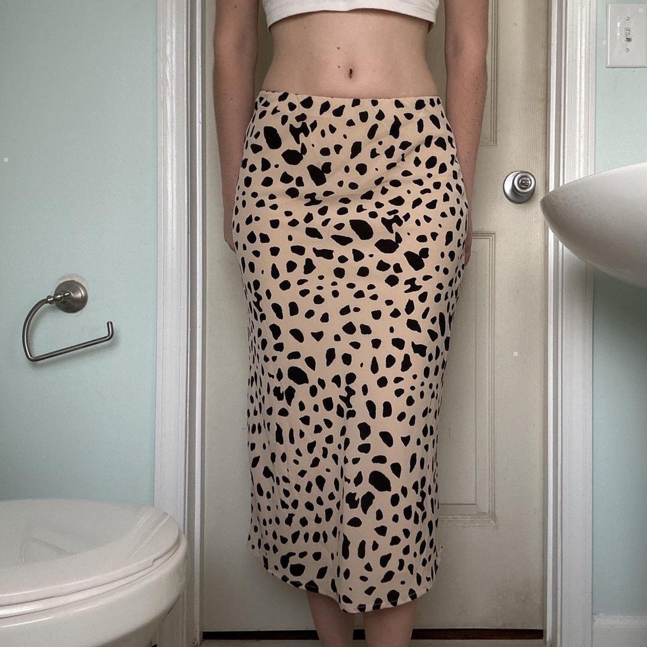 Preloved Women's Midi Skirt - Tan/Black - XS – Ta… - image 2